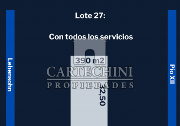 Paso del Rey - Lote 12 x 32,50 con todos los servicios